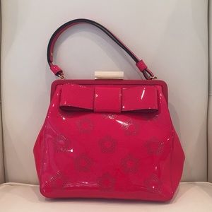 Orla Kiely patent leather handbag